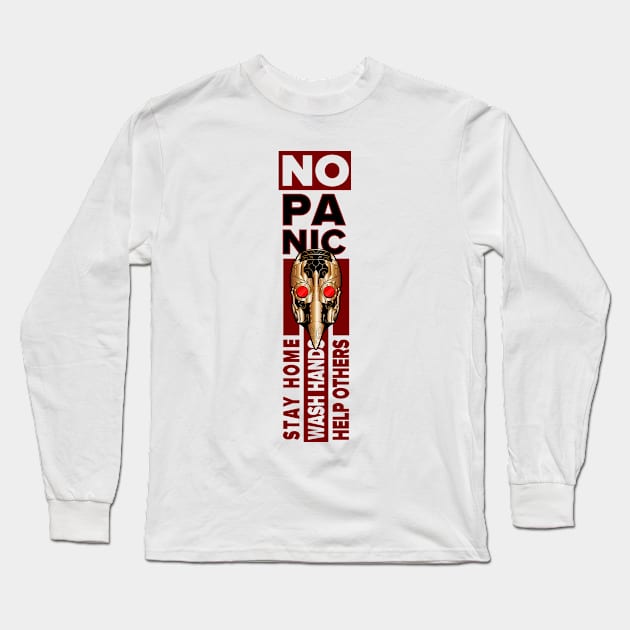 No panic plague doctor gas mask | Coronavirus Long Sleeve T-Shirt by MaxDeSanje 